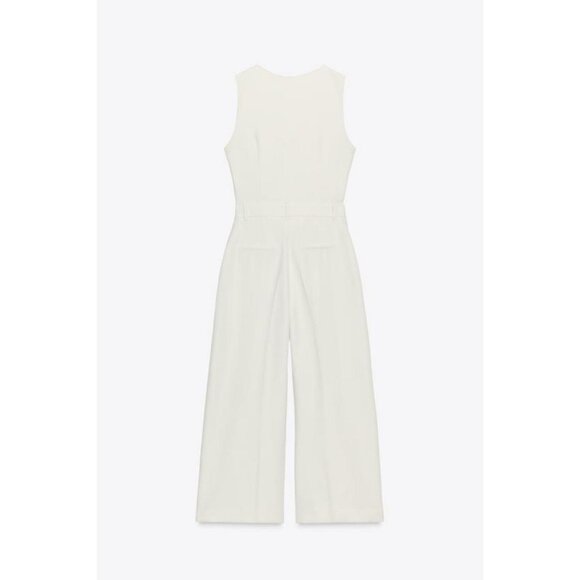 ZARA WIDE WAISTCOAT JUMPSUIT - Picture 9 of 10